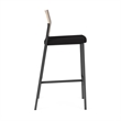 Avon Reception Cafe Stool UPH Seat HPL Back / Charcoal Steel / Walnut / Black