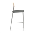 Avon Reception Cafe Stool UPH Seat HPL Back / Silver Steel / Natural / Gray