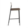 Avon Reception Cafe Stool UPH Seat HPL Back / Charcoal Steel / Mahogany / Brown