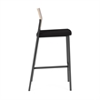 Avon Reception Cafe Stool UPH Seat HPL Back / Charcoal Steel / Mahogany / Black
