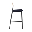 Avon Reception Cafe Stool UPH Seat HPL Back / Charcoal / Mahogany / Navy Blue