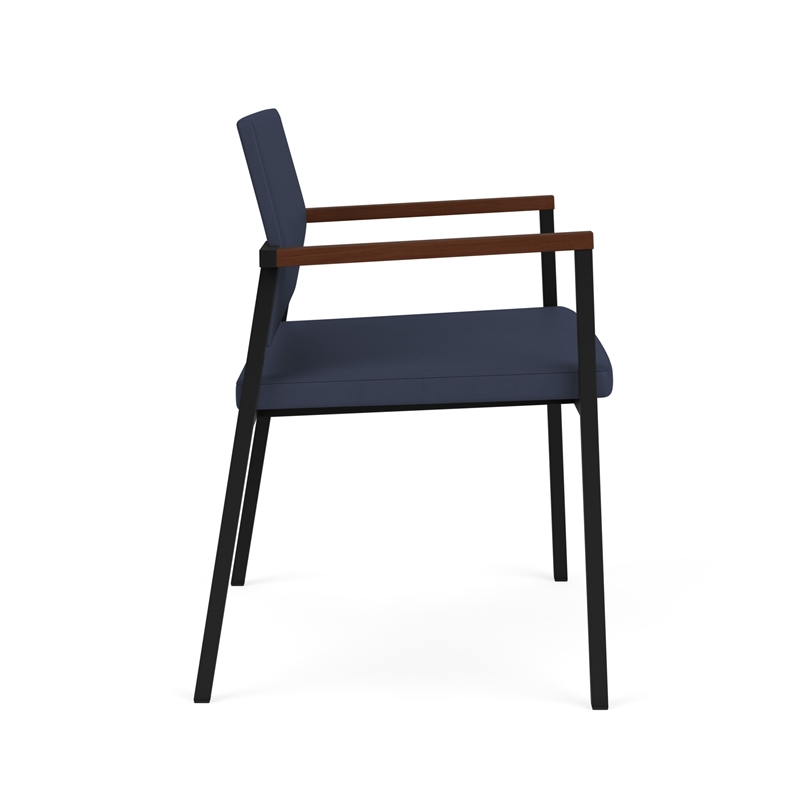 Avon Reception Waiting Oversize Chair UPH Seat Back / Black Steel / Blue
