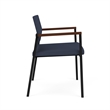Avon Reception Waiting Oversize Chair UPH Seat Back / Black Steel / Blue