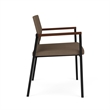 Avon Reception Waiting Oversize Chair UPH Seat Back / Black Steel / Brown