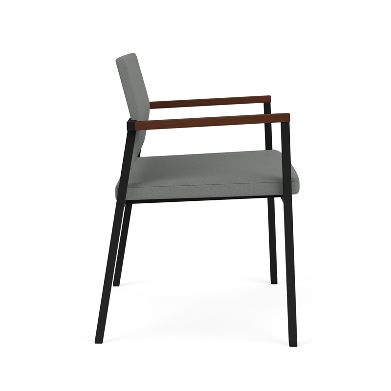 Avon Reception Waiting Oversize Chair UPH Seat Back / Black Steel / Light Gray