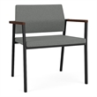 Avon Reception Waiting Oversize Chair UPH Seat Back / Black Steel / Light Gray