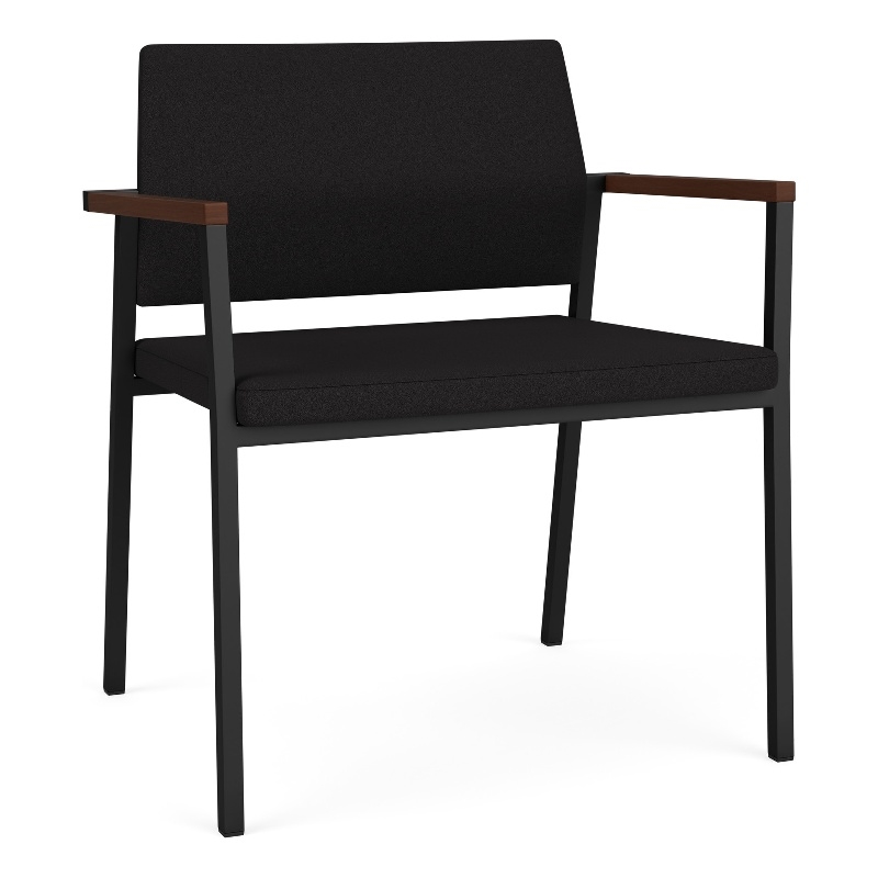 Avon Reception Waiting Oversize Chair UPH Seat Back / Black Steel / Black