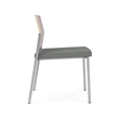 Avon Reception Armless Chair UPH Seat HPL Back / Silver Steel / Mahogany / Gray