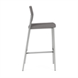 Avon Reception Waiting Cafe Stool UPH Seat Back / Silver Steel / Light Gray