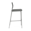Avon Reception Waiting Cafe Stool UPH Seat Back / Silver Steel / Light Gray