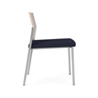 Avon Reception Armless Chair UPH Seat HPL Back / Silver / Mahogany / Navy Blue