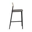 Avon Reception Cafe Stool UPH Seat HPL Back / Black Steel / Walnut / Gray