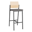 Avon Reception Cafe Stool UPH Seat HPL Back / Charcoal Steel / Natural / Gray