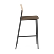 Avon Reception Cafe Stool UPH Seat HPL Back / Charcoal Steel / Natural / Brown