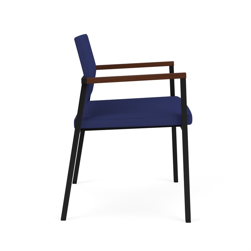 Avon Reception Waiting Oversize Chair UPH Seat Back / Black Steel / Blue