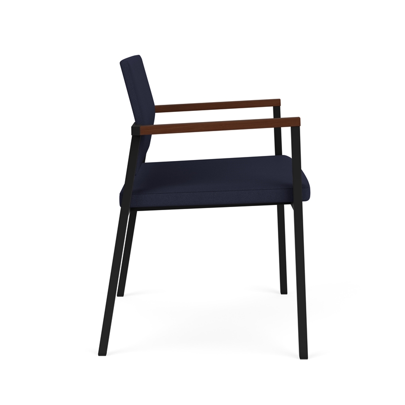 Avon Reception Waiting Oversize Chair UPH Seat Back / Black Steel / Navy Blue