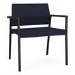 Avon Reception Waiting Oversize Chair UPH Seat Back / Black Steel / Navy Blue