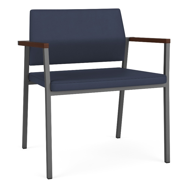 Avon Reception Waiting Oversize Chair UPH Seat Back / Charcoal Steel / Blue