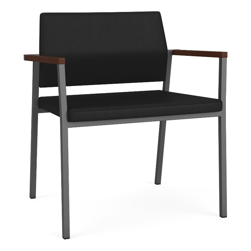 Avon Reception Waiting Oversize Chair UPH Seat Back / Charcoal Steel / Black