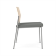 Avon Reception Armless Chair UPH Seat HPL Back / Silver Steel / Natural / Gray