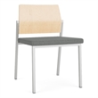 Avon Reception Armless Chair UPH Seat HPL Back / Silver Steel / Natural / Gray