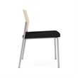 Avon Reception Armless Chair UPH Seat HPL Back / Silver Steel / Natural / Black
