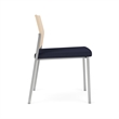 Avon Reception Armless Chair UPH Seat HPL Back / Silver / Natural / Navy Blue