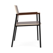 Avon Reception Waiting Guest Chair HPL Seat Back / Black Steel / Walnut
