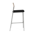 Avon Reception Cafe Stool UPH Seat HPL Back / Silver Steel / Walnut / Black