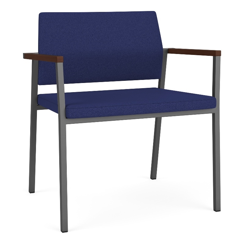 Avon Reception Waiting Oversize Chair UPH Seat Back / Charcoal Steel / Blue