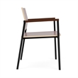 Avon Reception Waiting Guest Chair HPL Seat Back / Black Steel / Mahogany