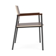 Avon Reception Waiting Guest Chair HPL Seat Back / Charcoal Steel / Walnut