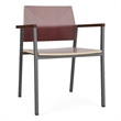 Avon Reception Waiting Guest Chair HPL Seat Back / Charcoal Steel / Mahogany