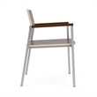 Avon Reception Waiting Guest Chair HPL Seat Back / Silver Steel / Walnut