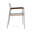 Avon Reception Waiting Guest Chair HPL Seat Back / Silver Steel / Mahogany