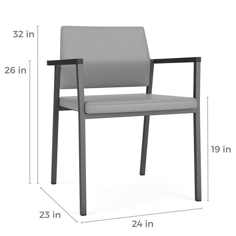 Avon Reception Waiting Guest Chair HPL Seat Back / Silver Steel / Natural
