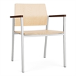 Avon Reception Waiting Guest Chair HPL Seat Back / Silver Steel / Natural