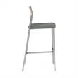 Avon Reception Cafe Stool UPH Seat HPL Back / Silver Steel / Walnut / Gray