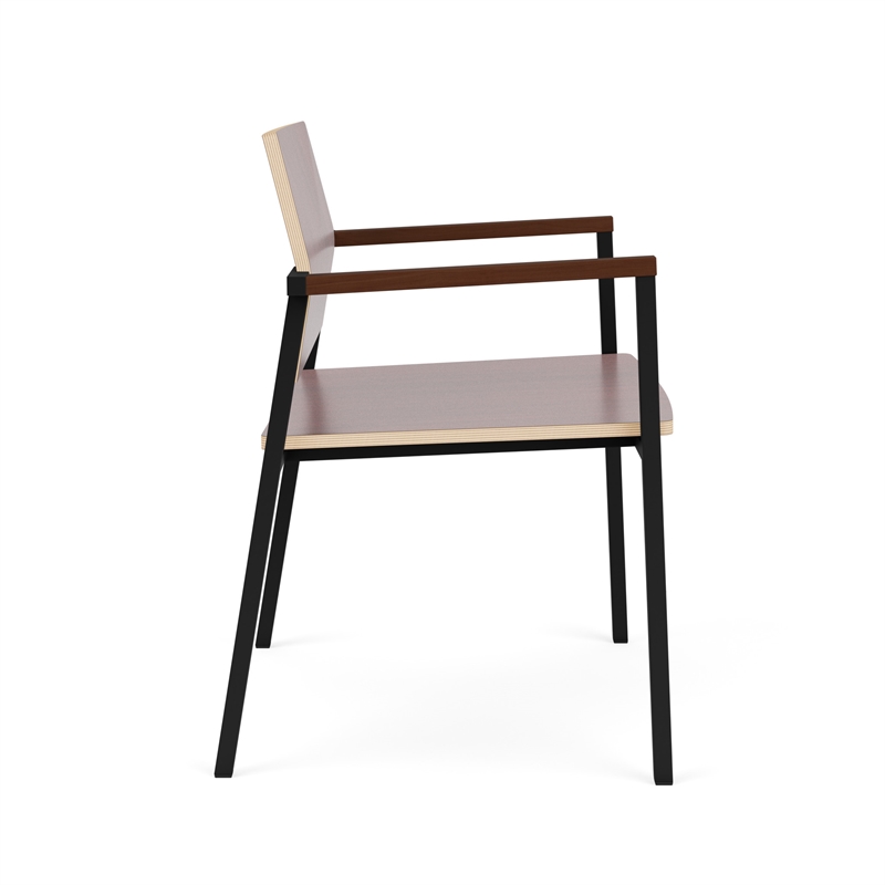 Avon Reception Waiting Oversize Chair HPL Seat Back / Black Steel / Mahogany