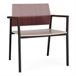 Avon Reception Waiting Oversize Chair HPL Seat Back / Black Steel / Mahogany