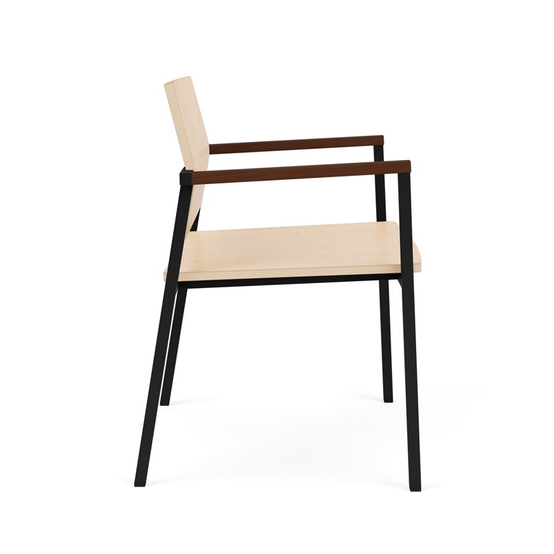 Avon Reception Waiting Oversize Chair HPL Seat Back / Black Steel / Natural