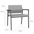 Avon Reception Waiting Oversize Chair HPL Seat Back / Black Steel / Natural