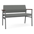 Avon Reception 2 Seater UPH Seat Back No Cntr Arms / Charcoal Steel / Light Gray