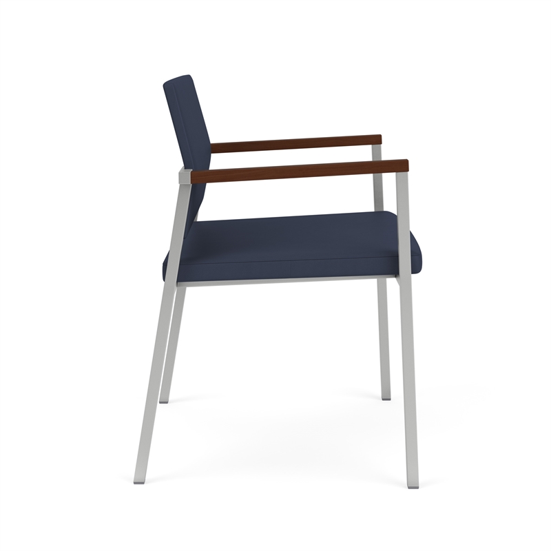 Avon Reception Waiting Oversize Chair UPH Seat Back / Silver Steel / Blue