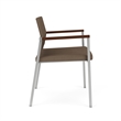 Avon Reception Waiting Oversize Chair UPH Seat Back / Silver Steel / Brown