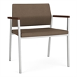 Avon Reception Waiting Oversize Chair UPH Seat Back / Silver Steel / Brown