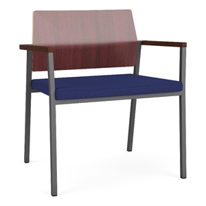 Avon Reception Oversize Chair UPH Seat HPL Back / Charcoal / Mahogany / Blue