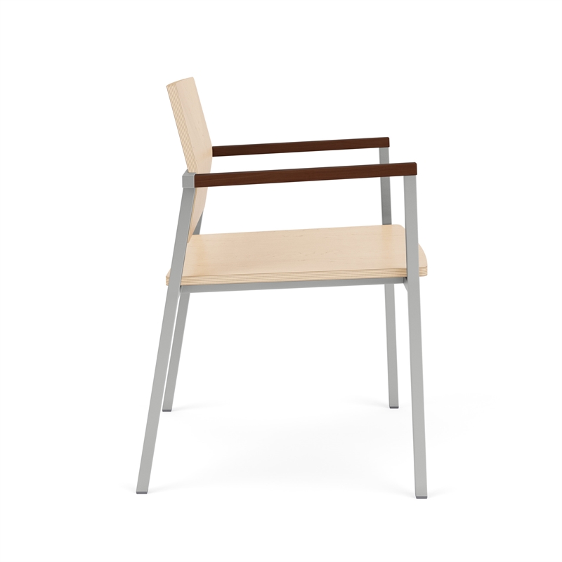 Avon Reception Waiting Oversize Chair HPL Seat Back / Silver Steel / Natural