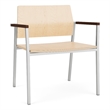 Avon Reception Waiting Oversize Chair HPL Seat Back / Silver Steel / Natural