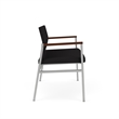 Avon Reception 2 Seater UPH Seat Back No Cntr Arms / Silver Steel / Black